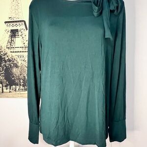 Apt. 9 Deep Green Women's Blouse with Elegant Bow